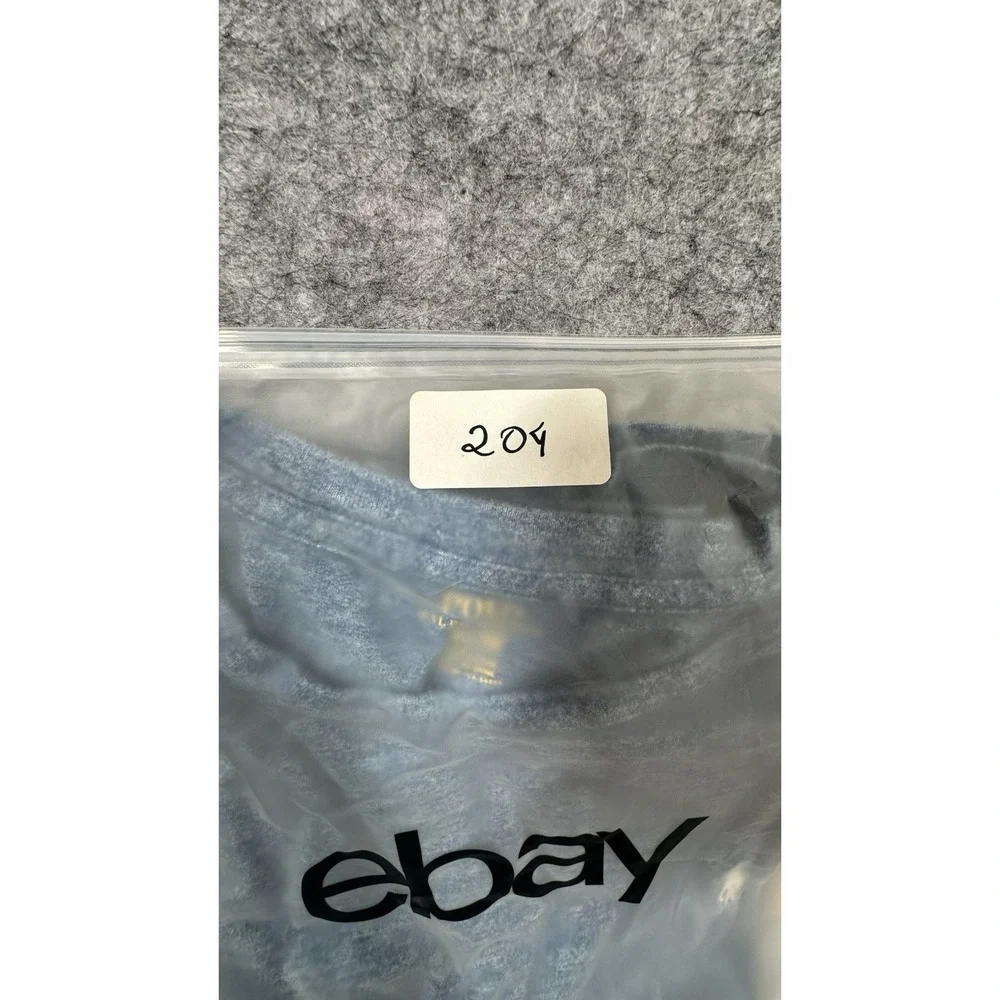 Polo Ralph Lauren Crew Neck T Shirt Men XL Heather Blue White Pony Long Sleeve